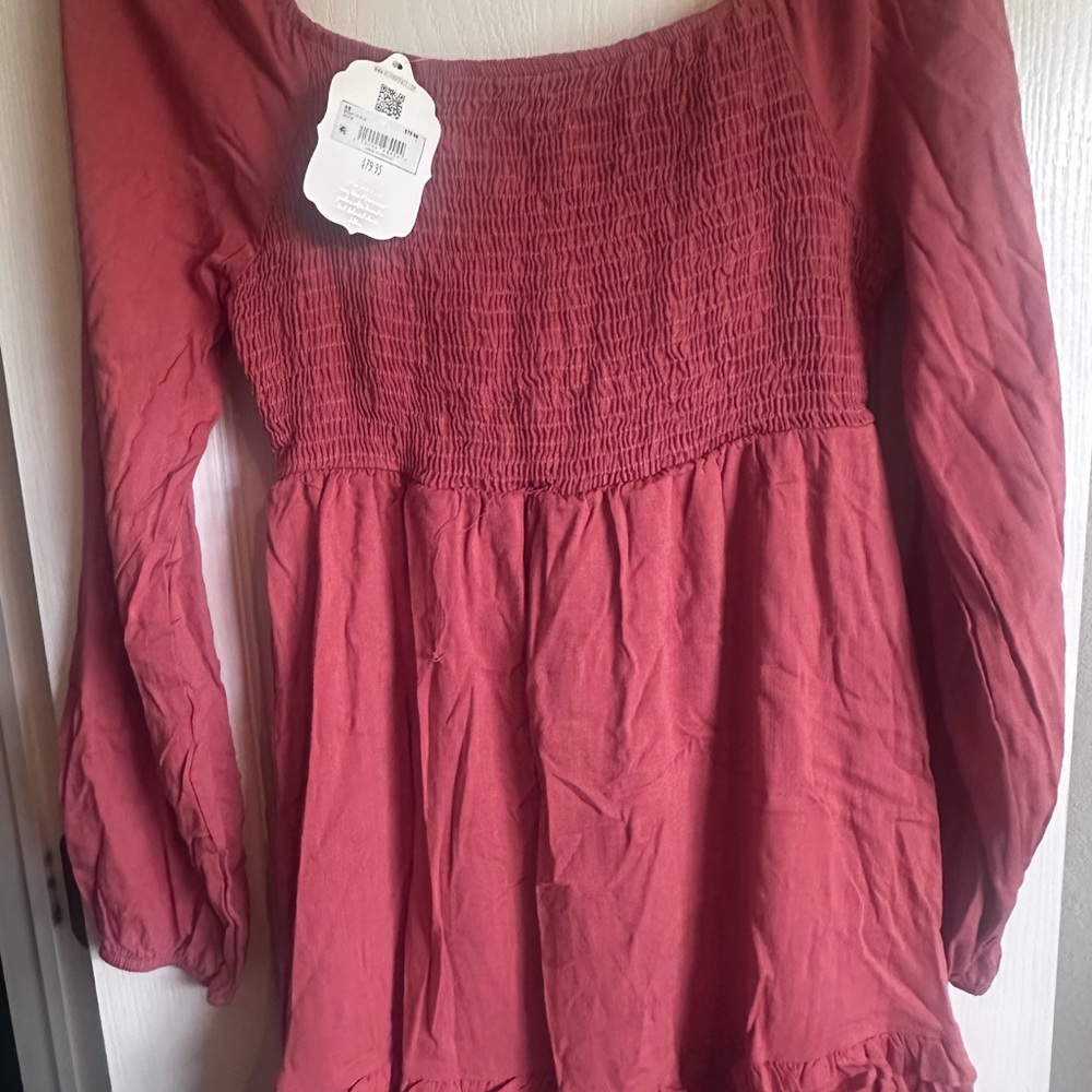 Altar'd State Red Smocked Mini Dress